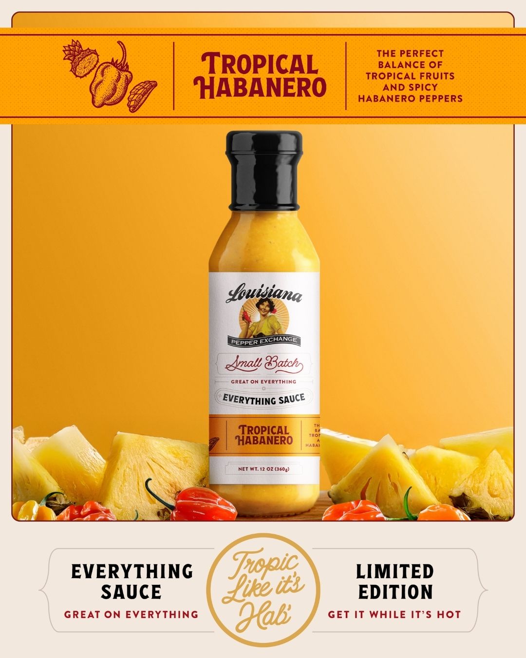 Tropical Habanero Sauce From Louisiana Pepper Exchange - Limited Release