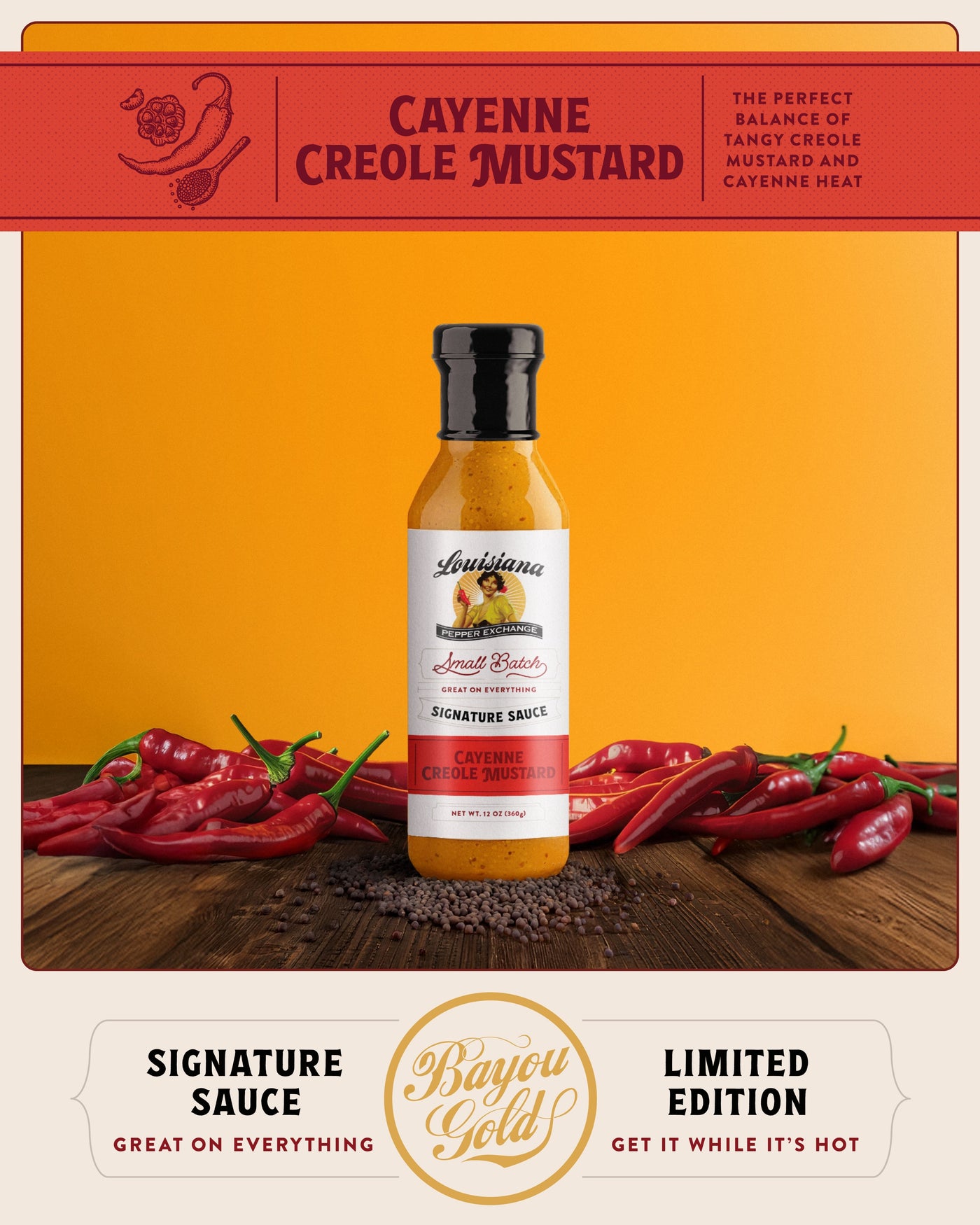 Cayenne Creole Mustard Sauce from Louisiana Pepper Exchange - LIMITED RELEASE