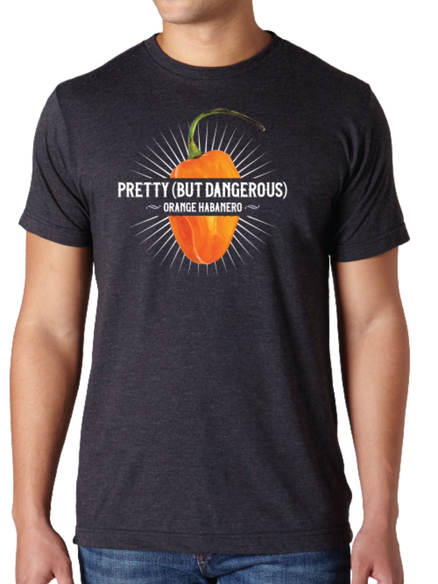 Pretty (But Dangerous) Orange Habanero Pepper T-Shirt from Louisiana Pepper Exchange