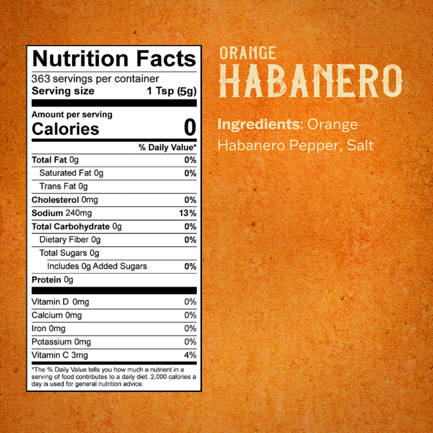 Fusion Flavors Sweet Orange Habanero - 6 oz